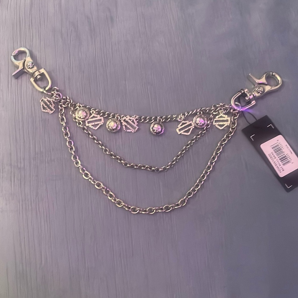 Harley-Davidson Women's Swag Hip Chain, Repeated B & S / Skull Logos